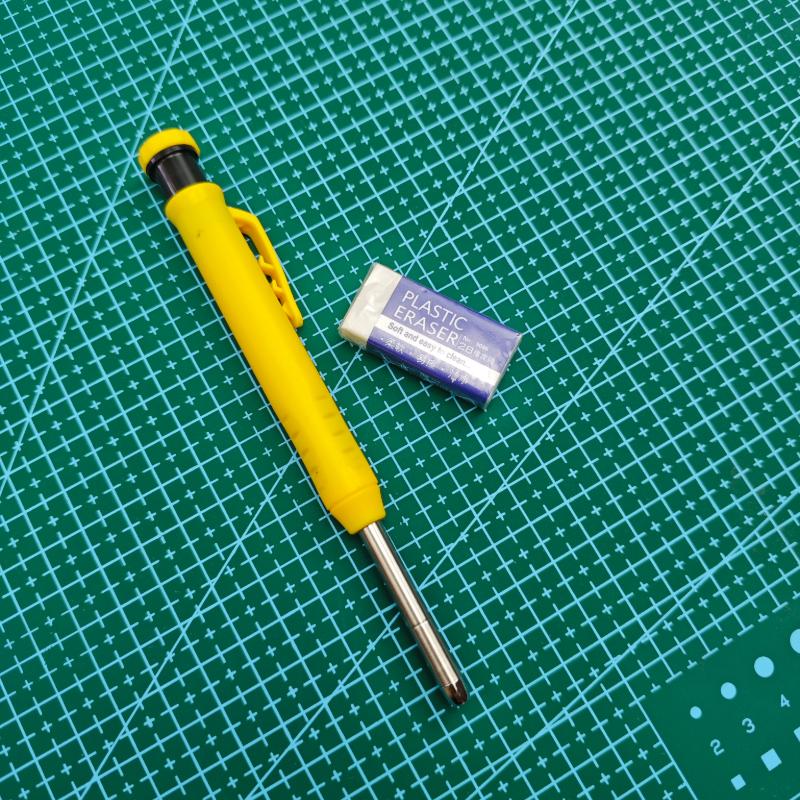 

2pcs/set Woodworking Pen Set, New Plastic Woodworking Pen with Eraser, Deep Space Positioning Automatic Pencil, Built-in Sharpener, Woodworking
