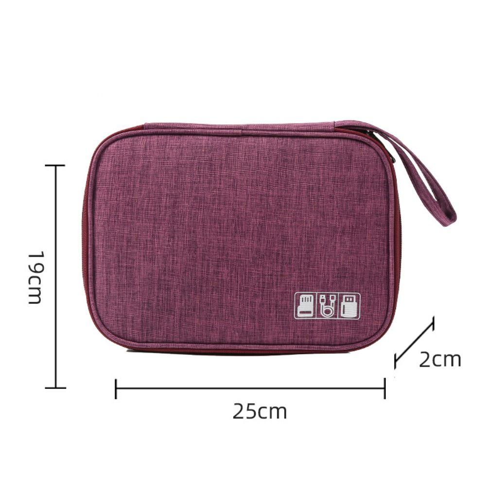Polyester Cable Organizer Bag Tangle-Free Charger Cable Case Portable USB Organizer  Travel Use