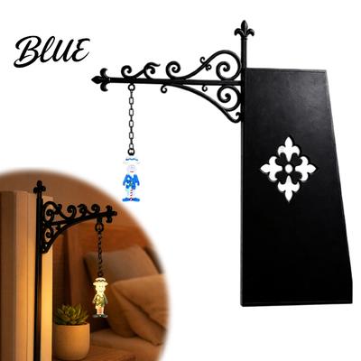Decorative Tag Holder Bracket Vintage Iron Wall Hanging Stand Retro Hook Rack for Small Indoor Outdoor Ornaments Black Wrought Display Shop