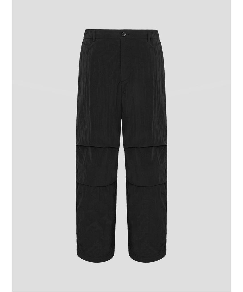 Binpolmen Wide Synthetic Fiber Elastic Waist Pants Black