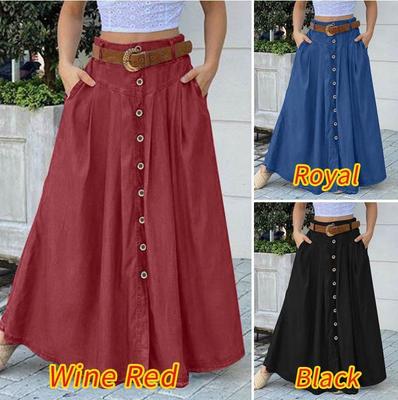 Women's Fashion Casual Solid Color Print Summer Spring Skirt