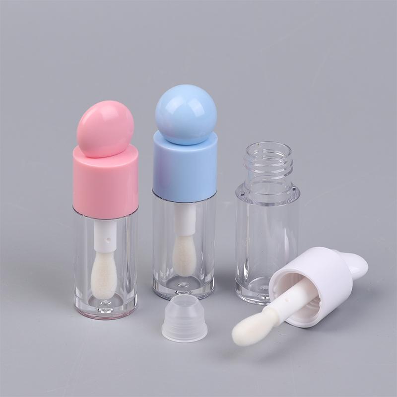 4Ml Lip Gloss Tube Matte Transparent Thick Rod Large Brush Head Empty Bottle Lips Glaze Container Makeup Packaging Material