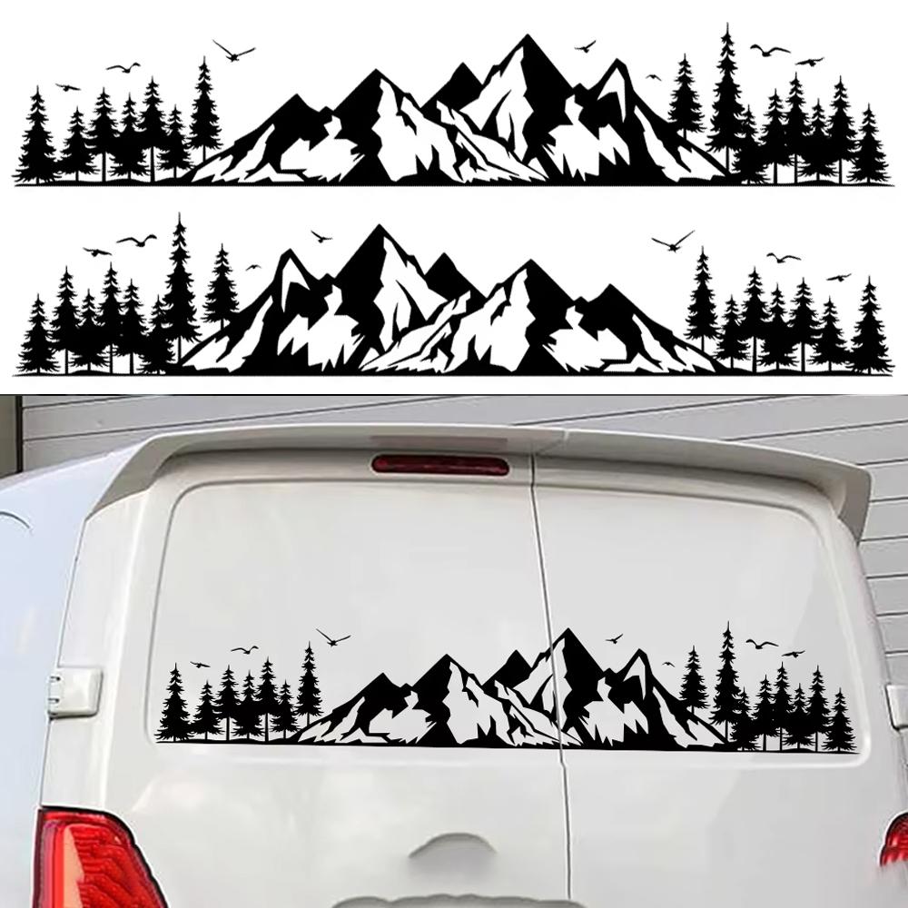 Car Sticker Van Camper Vinyl Decal Mountain Forest Decoration For Truck Camper RV Bus Caravan Body Auto Tuning Decor Accessories