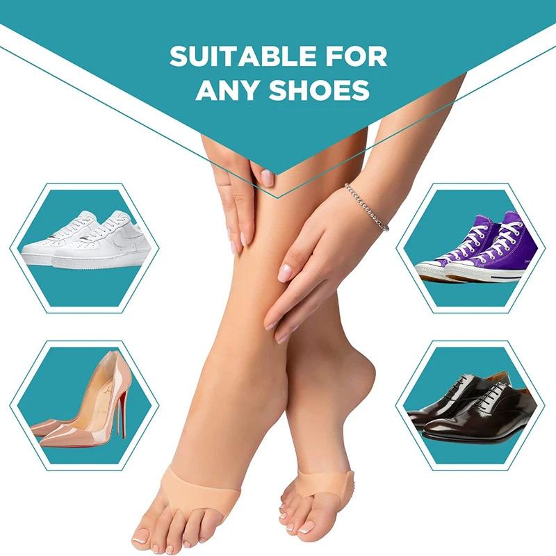 1/2/4pair Metatarsal Pads Toe Separator Pain Relief Foot Pads Orthotics Foot Massage Insoles Forefoot Socks Foot Care Tool
