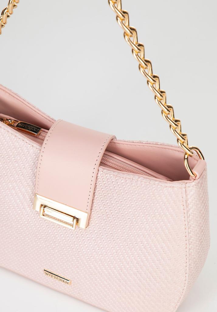 Borsa a tracolla da donna Wittchen, Rosa, Intrecciata, Polipropilene