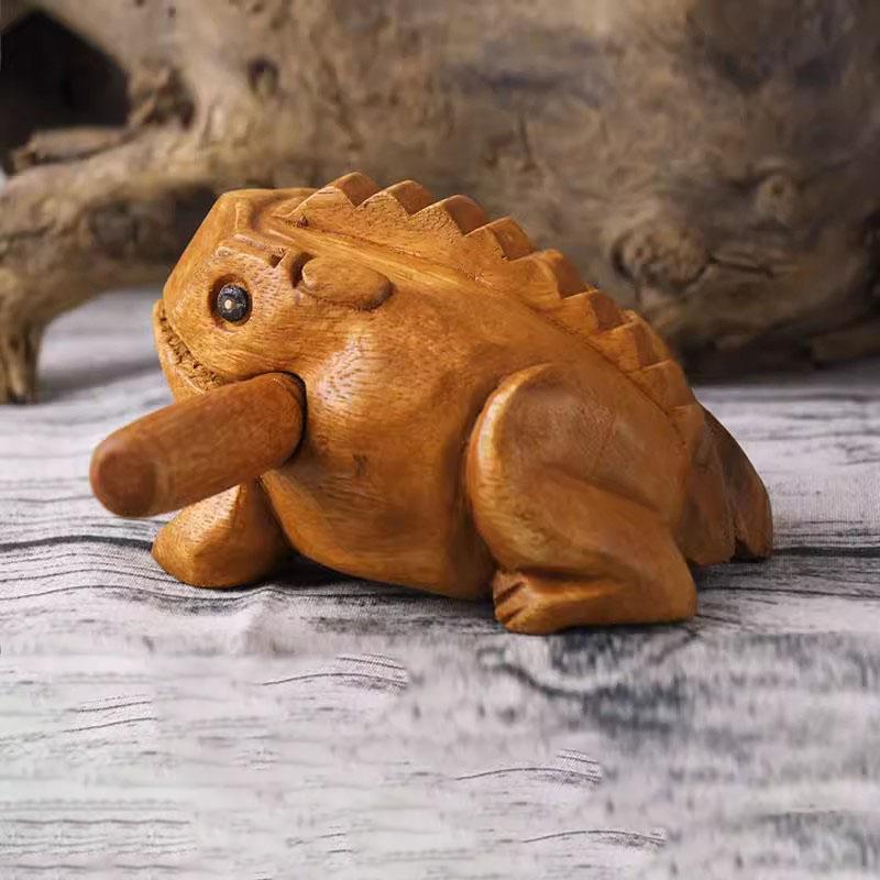 Wooden Lucky Frog Toy for Kids, Money Frog, Clackers, Musical Instrument, Percussion Toy, Gift, Home Art Decoration, Feng Shui