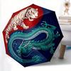 1pc Tiger Dragon Yin Yang Automatic Open/Close Umbrella, Umbrella with Cartoon Design, Portable Compact Umbrella for Men & Women, Good Holid