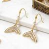 French Retro Zircon Pearl Fishtail Women's Earrings