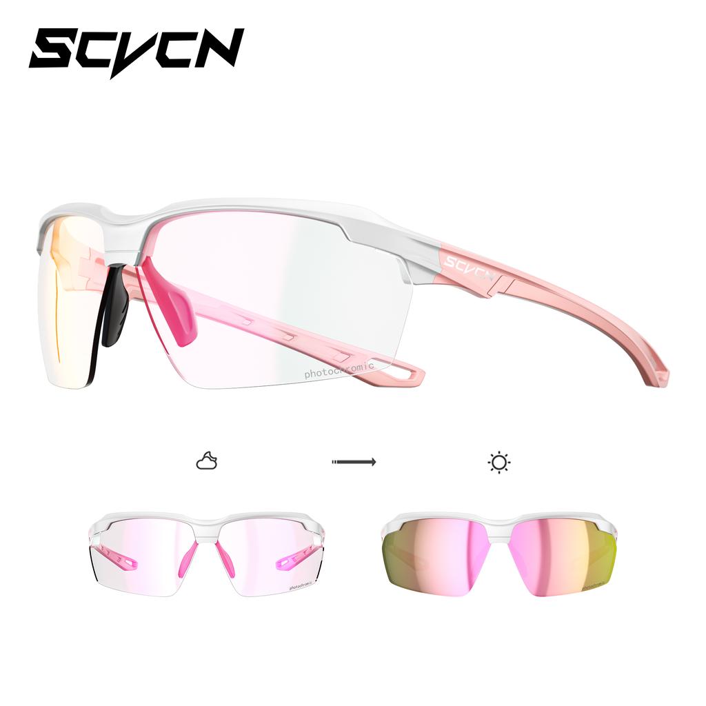 SCVCN Cycling Red Blue Photochromic Glasses Outdoor Sports Running Men's Sunglasses Road MTB Bicycle Goggles Women Bike Eyewear