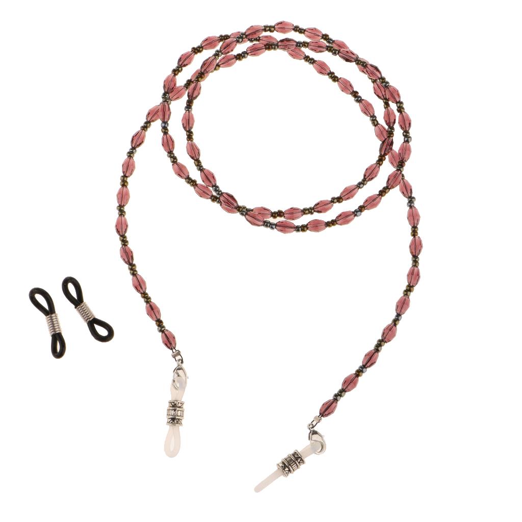 Rhinestone Beads Sunglasses Chain Necklace Adjustable Rope Rubber Glasses Holder for Women Eyeglass Accessories