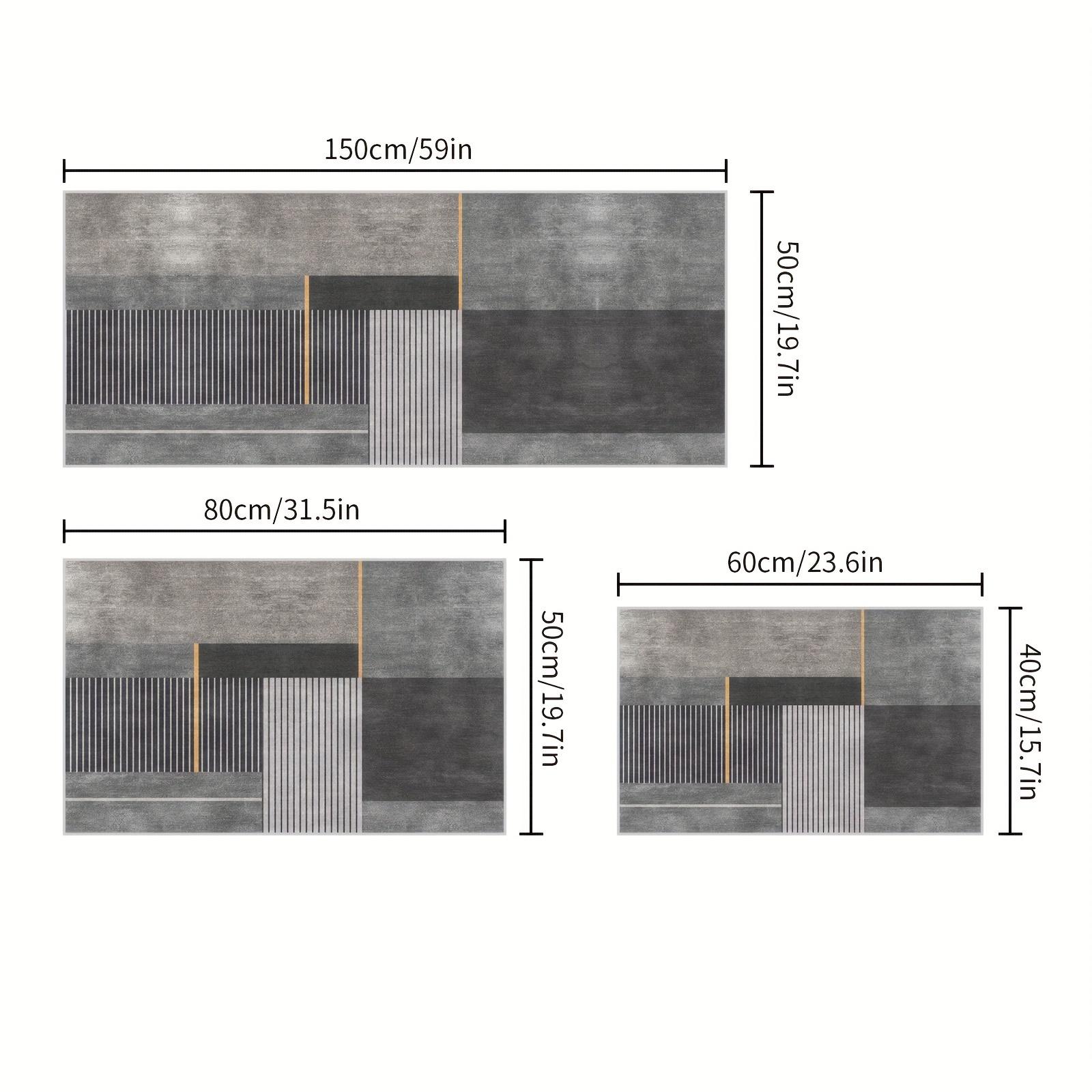 

Gray Striped Geometric Carpet Doormat Long Hallway Rug Living Room Carpet Rug For Bedroom Bedside Floor Mat Home Decorati 60X90CM (2X3FT