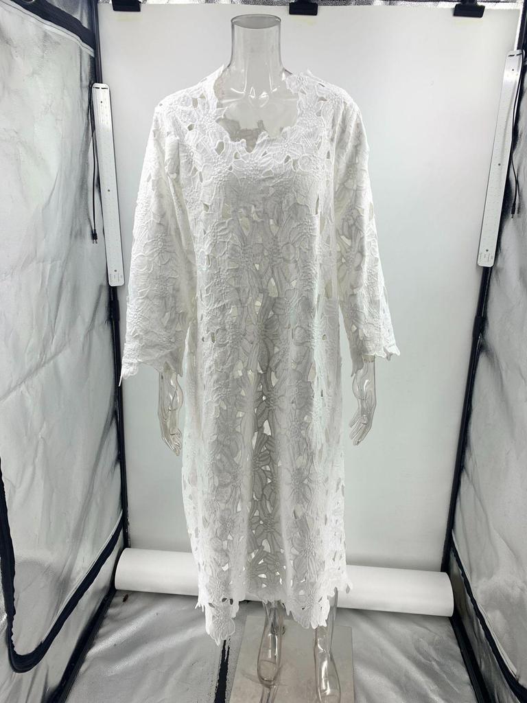 2023 New European & American Casual Loose Beach Vacation Lace Cover-Up Shirt