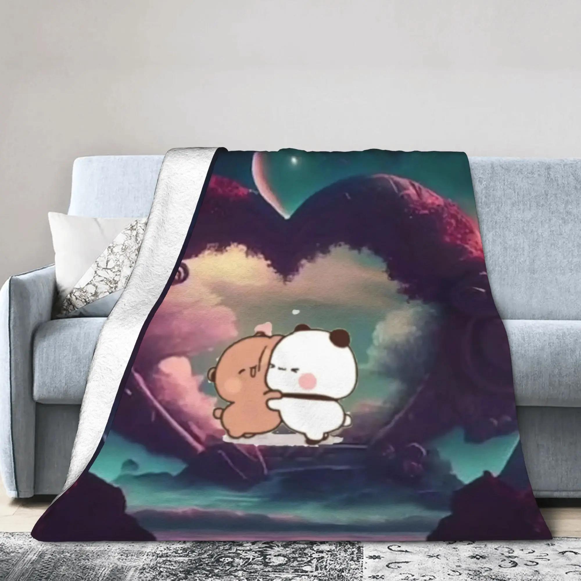 Bubu Dudu Heart Love Flannel Blanket Winter Soft Throw Blanket for Kids Adult Bedroom Sofa Bed Cover 100x150cm