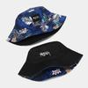 Colorful Men Reversible Printed Fisherman Bucket Hat sublimated Black And White Large size 58-60cm hats