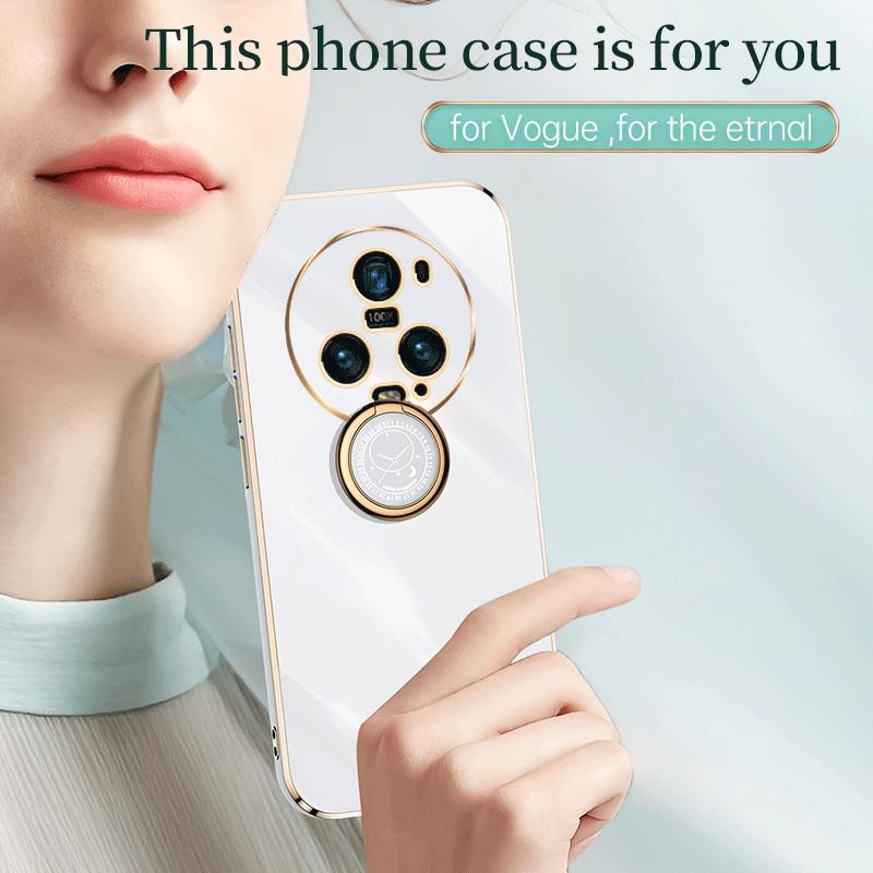 Custodia per Honor Magic 5 Pro Custodia per Telefono Honor Magic5 PGT-N19 Cover Posteriore Magic5 Pro Lusso Quadrata Placcata Supporto ad Anello Custodia con Supporto