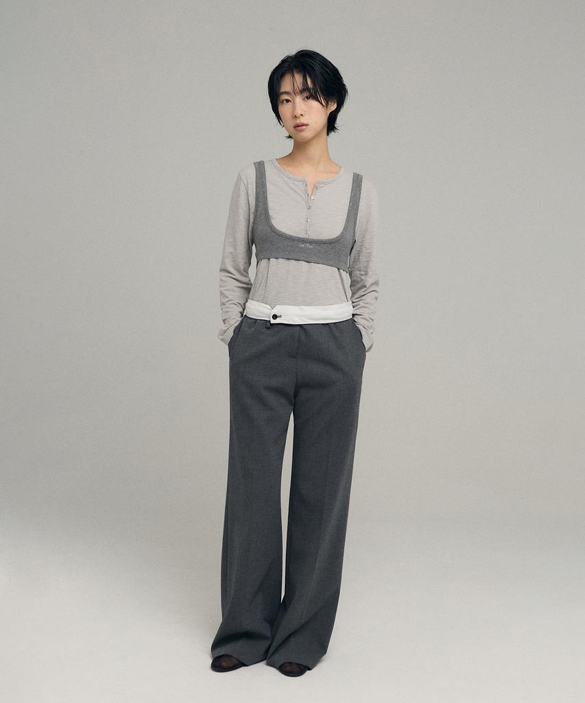 Loutaideu Basic Wool Slacks [Grey]