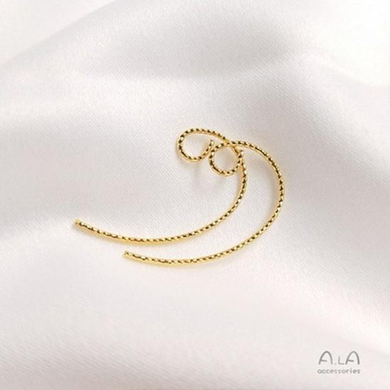 

Позолоченные филигранные французские швензы из золота 14 карат - Компоненты для серег ручной работы