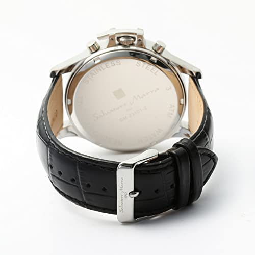 Salvatore Marra Stainless Steel Multi-Calendar SM23101-SSBK Men's