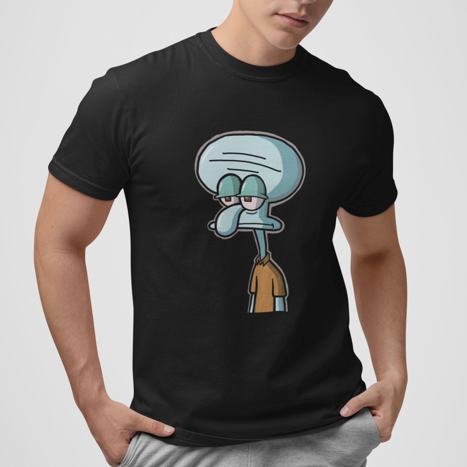 Squidward T-Shirt Funny Meme Cartoon Graphic Tee Grumpy Mood Spongebob Character XXXXL