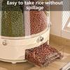 Grain Storage Container Dispenser Sealed 360 Degree Rotating Rice Dispenser Kitchen Multiple Section Dry Cereal Dispenser Box