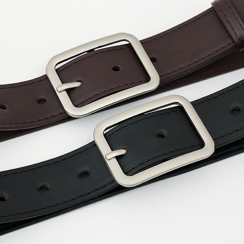 Belt Women's Korean New Versatile Jeans Decorative Belt Male Student Belt Matte Silver Fresh and Sweet