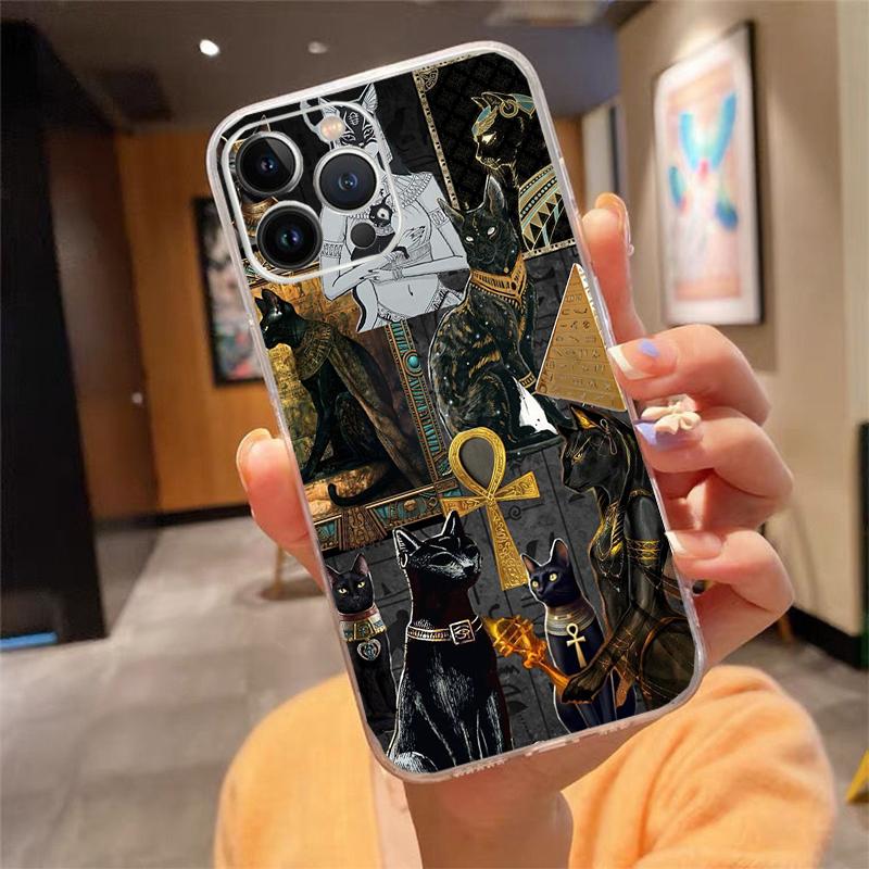 Phone Case For iphone 17 Pro Max Air 16 15 14 13 Pro Max 15 16 Pro 15Plus Egypt Nefertiti Anubis Pharaoh