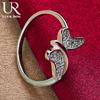 925 Sterling Silver Butterfly AAA Zirkonový prsten Módní svatební šperky