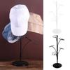 Metal Hats Display Rack with 5 Round Standing Hooks Baseball Cap Rack Organizer Headwear Rack Hat Storage Display Holder