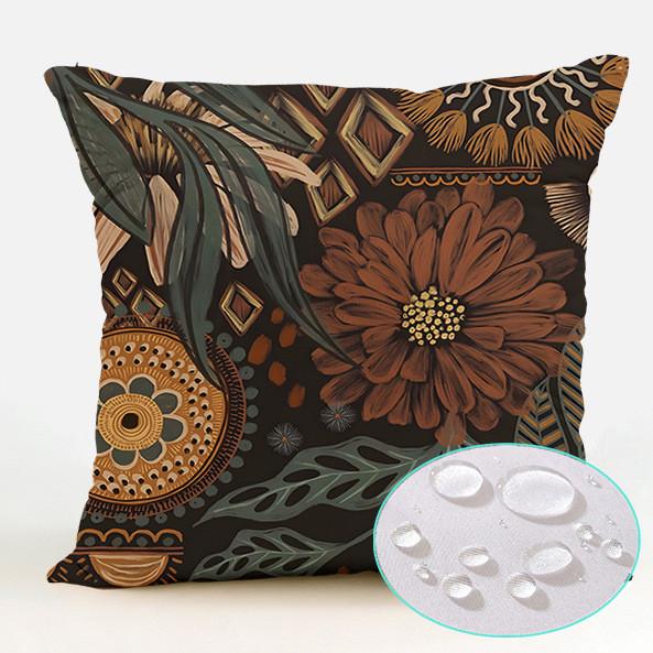 Modern Style Waterproof Polyester Cushion Case With Floral Design For Sofa Use
