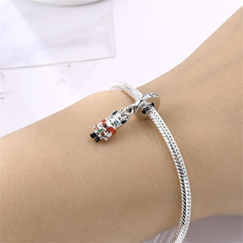 Winter Christmas Fairy Tale Series Beads Copper Nutcracker Charm Women'S Jewelry Diy Gift