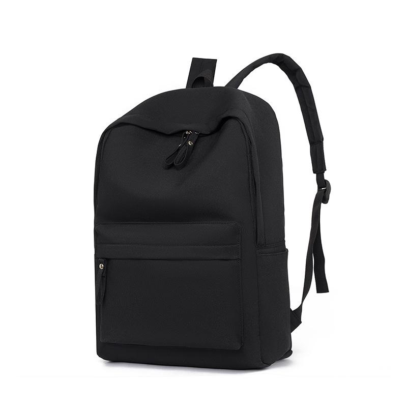 Student Two-color Simple and Versatile Schoolbag, Wear-resistant Canvas Large-capacity Lightweight Backpack