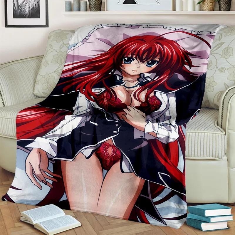 High School DxD Sexy Girl Cartoon Anime 3D Blanket,Soft Throw Blanket for Home Bedroom Bed Sofa Picnic Travel Cover Blanket Kids