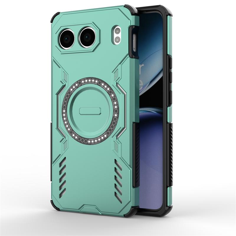 

Чехол Armor Case For OnePlus Nord 4 Magnetic Adsorbing Wireless Charge Cover OnePlus Nord 4 Case For OnePlus Nord 4 Case 6.74 inch OnePlus Nord 4 зелёный