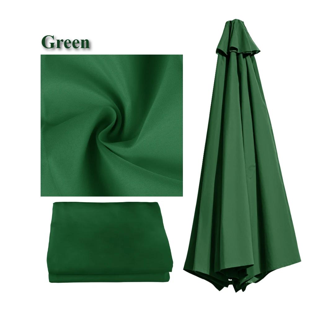 

Replaceable Parasol Top Cloth Garden Outdoor Patio Canopy Umbrella Cover Sunshade Garden Canopy UV Protection 2m/2.5m/2.7m/3m 6Ribs 2M зелений