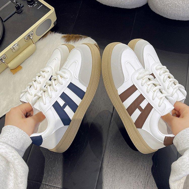 Fashion Casual Little White Shoes New 2025 Women's Flat-bottomed Classic Retro Sports Shoes Student Lace-up Low-top Board Shoes