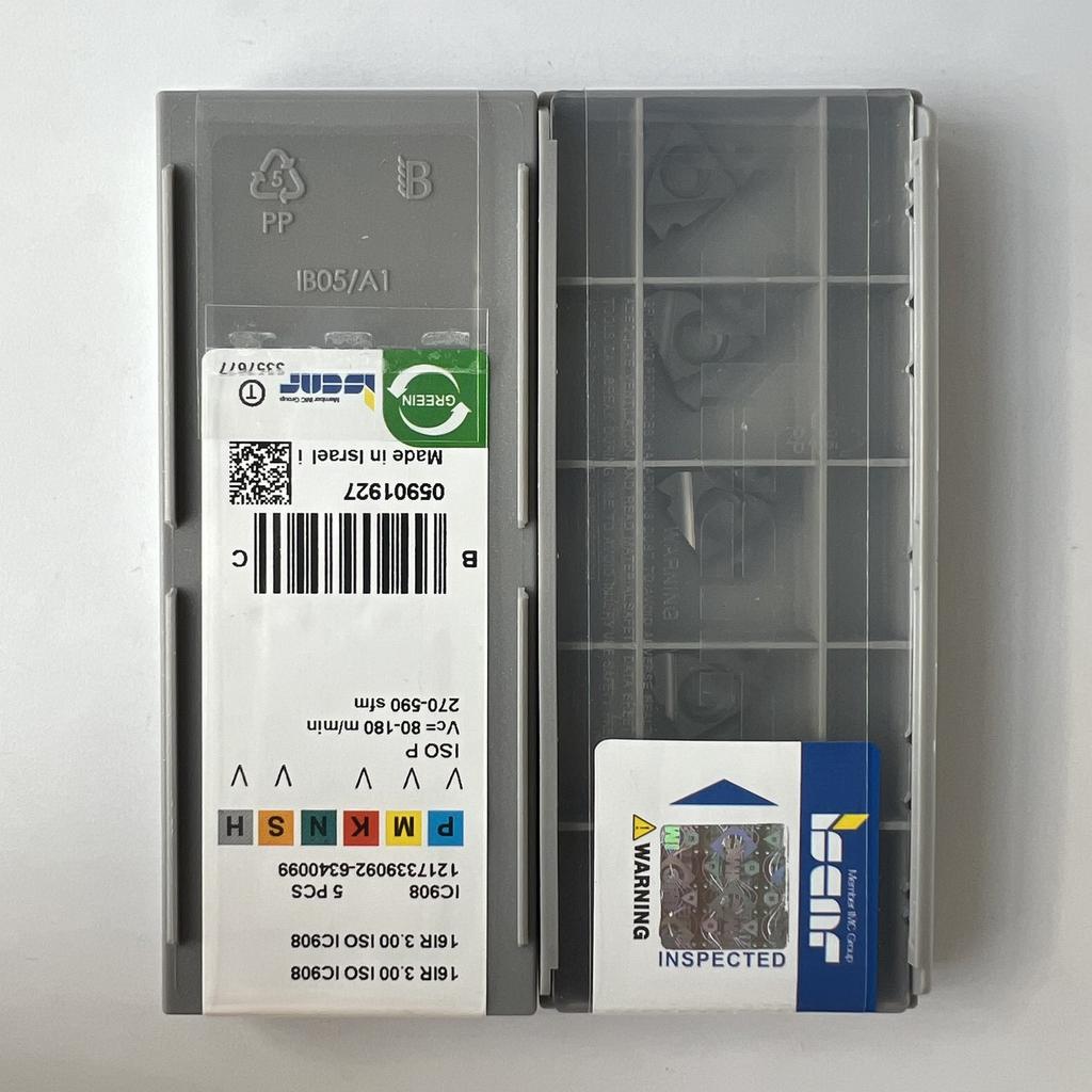 ISCAR / 16IR3.00ISO IC908 / Industrial indexable Carbide Inserts 10 Pcs
