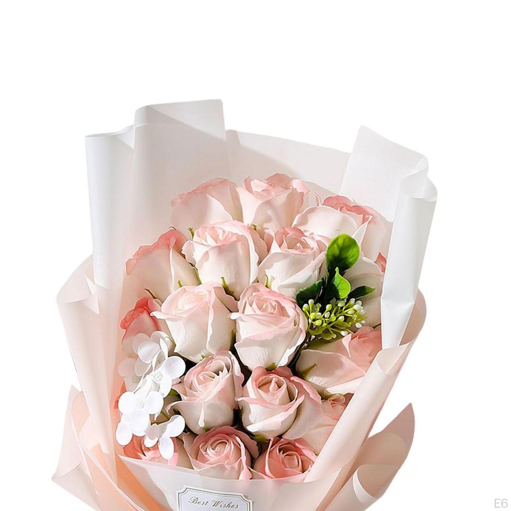 Artificial Floral Arrangement Soap Petals Rose Bouquet for Home And Office