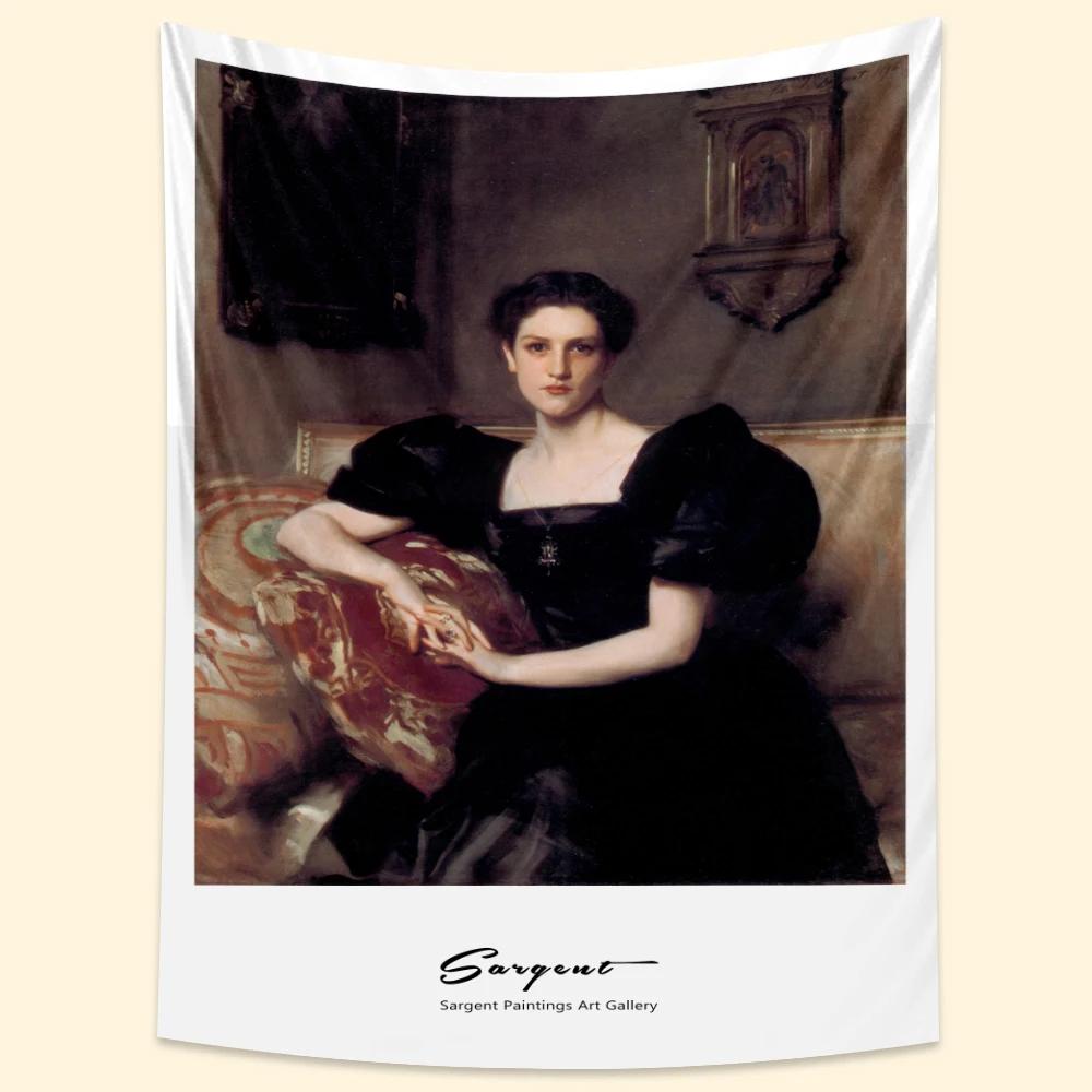 Baroque Lady Tapestry Elegant Noblewoman in Silk Gown Unique Wall Art for Home Decor Living Room Classic Art Lover Gift
