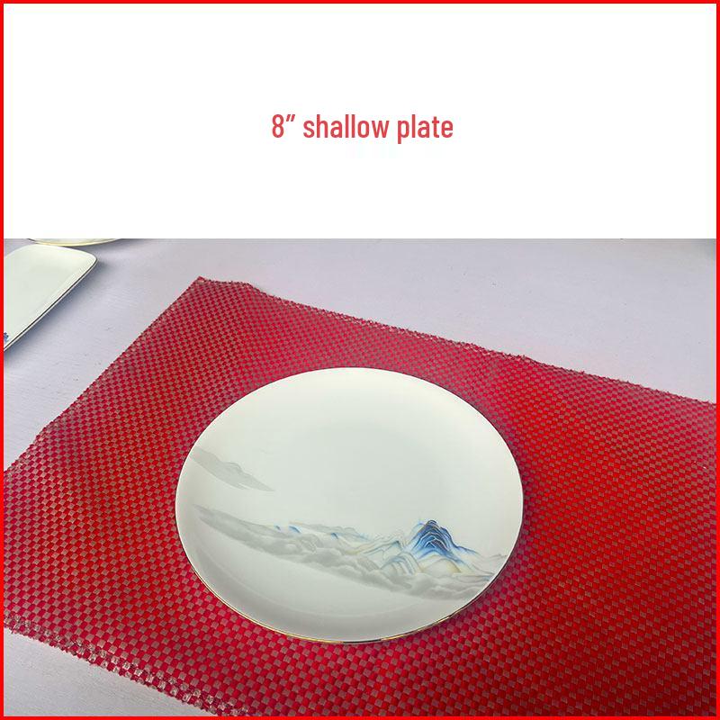 Elegant Gold-Rimmed Bone China Dinnerware Set - Luxury Tableware for Home Dining