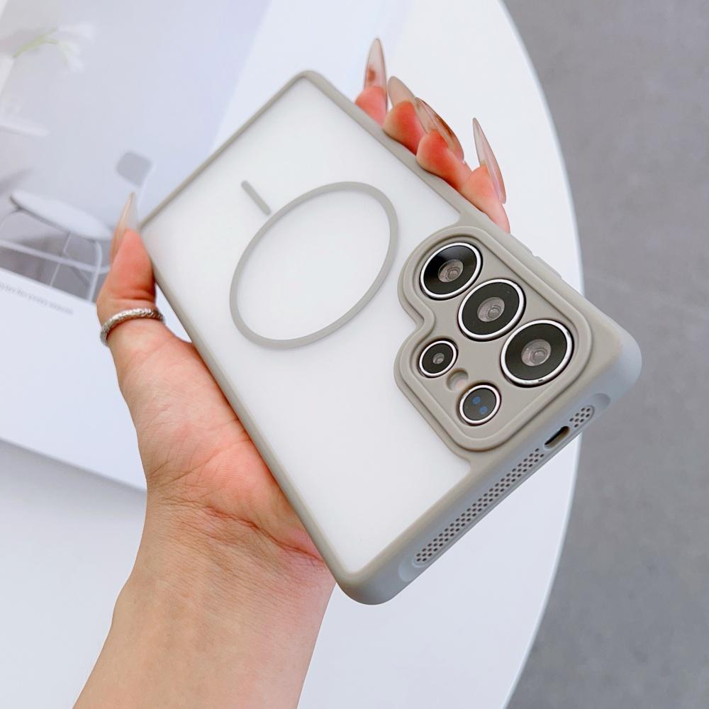 Skin Feel Matte Clear For Magsafe Magnetic Charge Phone Case For Samsung S26 S25 S24 S23 Plus Ultra Bumper Wireless Charge Cover