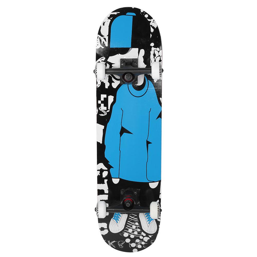 Double 7 Layer Maple Wood Four Wheel Beginner Board Skateboard for Outdoor Entertainment(A)