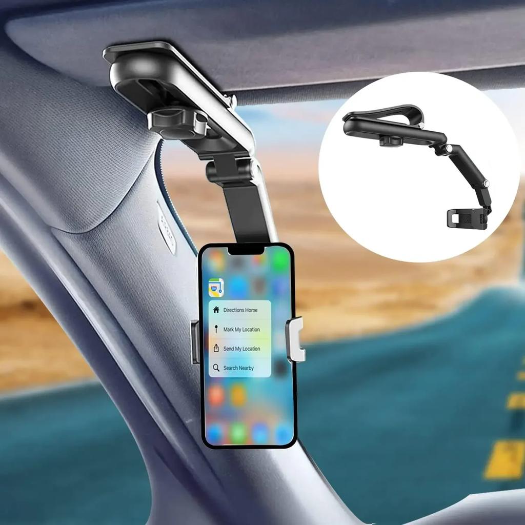 Sun Visor Phone Holder Car Multi Functional Stand 360° Rotating Sun Visor Cell Phone Holder for IPhone Samsung Android