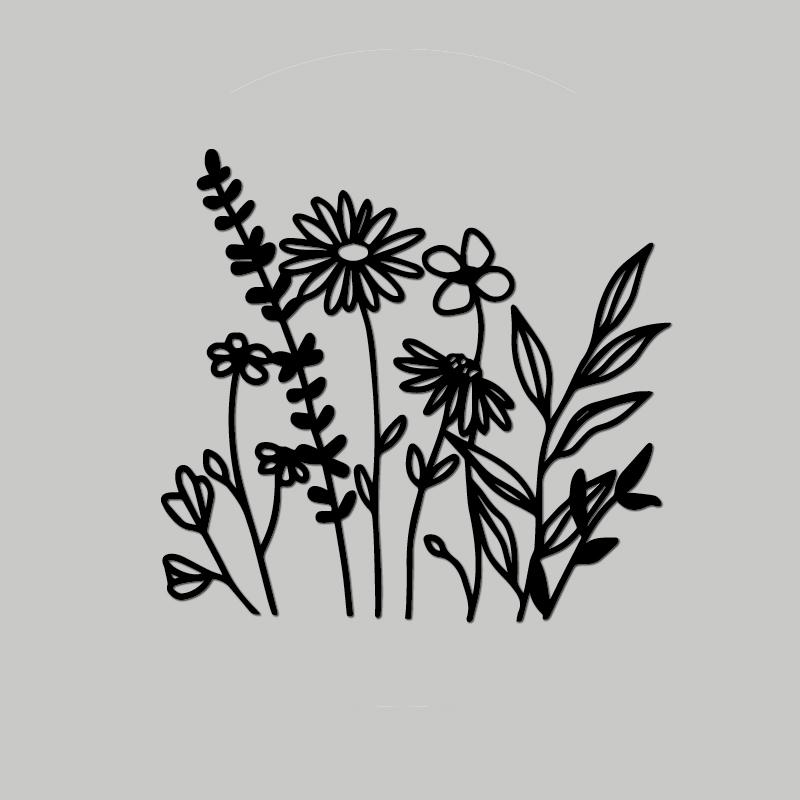 Wilde Bloemen Stickers Voor Kamperen Laptop Bagage En Auto - Glanzende Stickers Voor Vrouwen. Voor Een Unieke En Gepersonaliseerde Look! zwart