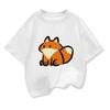 Original Design Kids ShortSleeve t shirts Cute Cartoon fox Childrens Summer Pure Cotton Loose Tees Boys Girls Casual Tee Tops