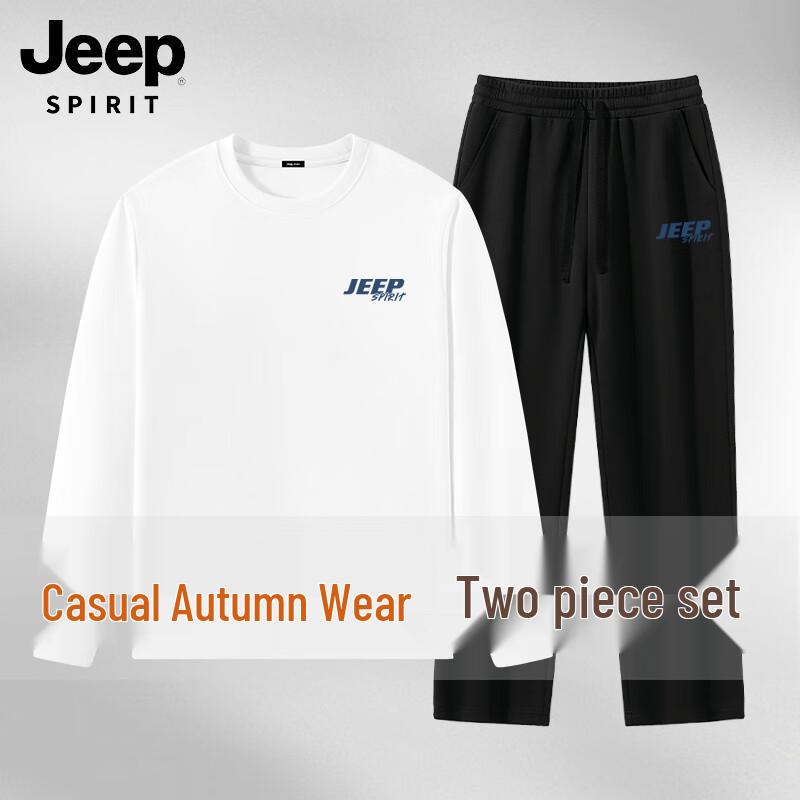 JEEP SPIRIT Men s Crew Neck Sweatshirt & Straight-Leg Casual Pants Set XL