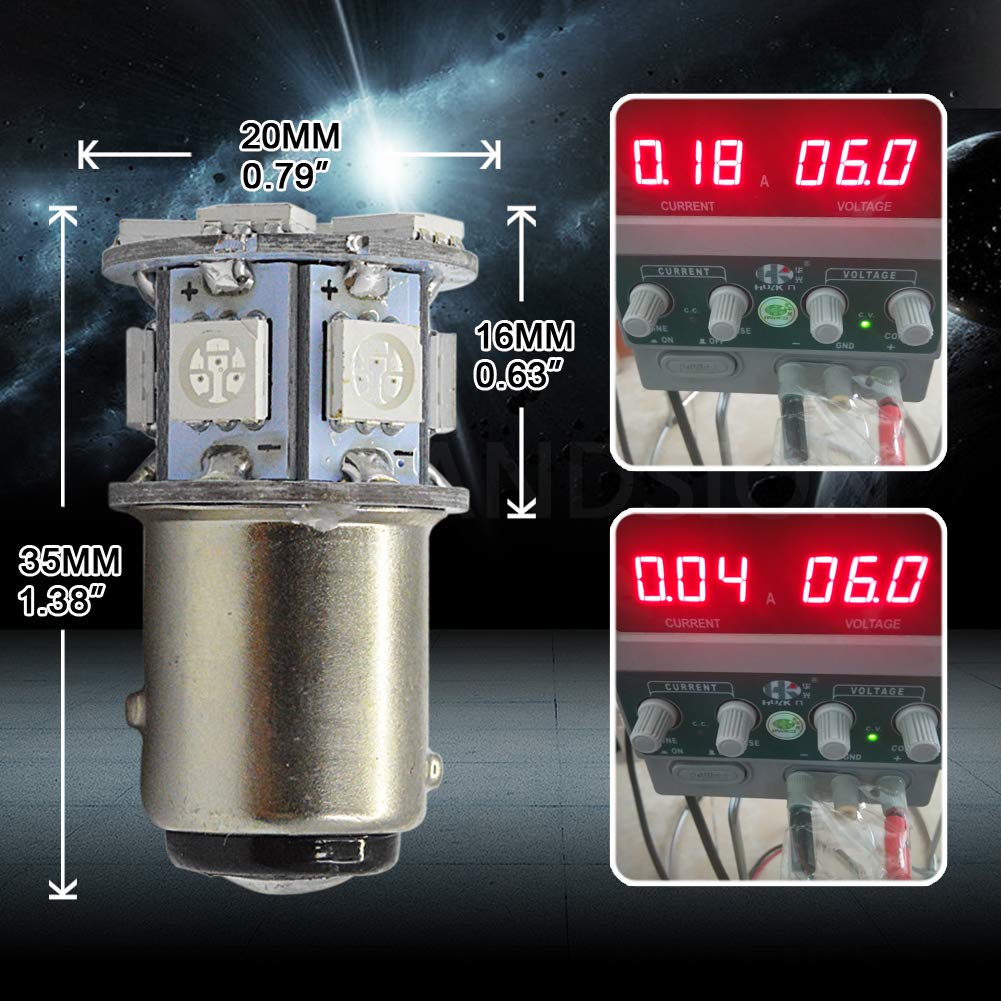 Ruiandsion 2pcs 6V S25 1157 BAY15D P21/5W LED Bulb Differential