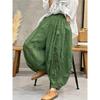 Summer Autumn Cotton and Line Bloomers Pant Women Loose Trousers Fashion Female Viantage Printed Floral Bohemian Straight Pants