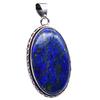 Lapis Lazuli Natural Gemstone Antique Silver Plated Pendant 2.25" J 1025
