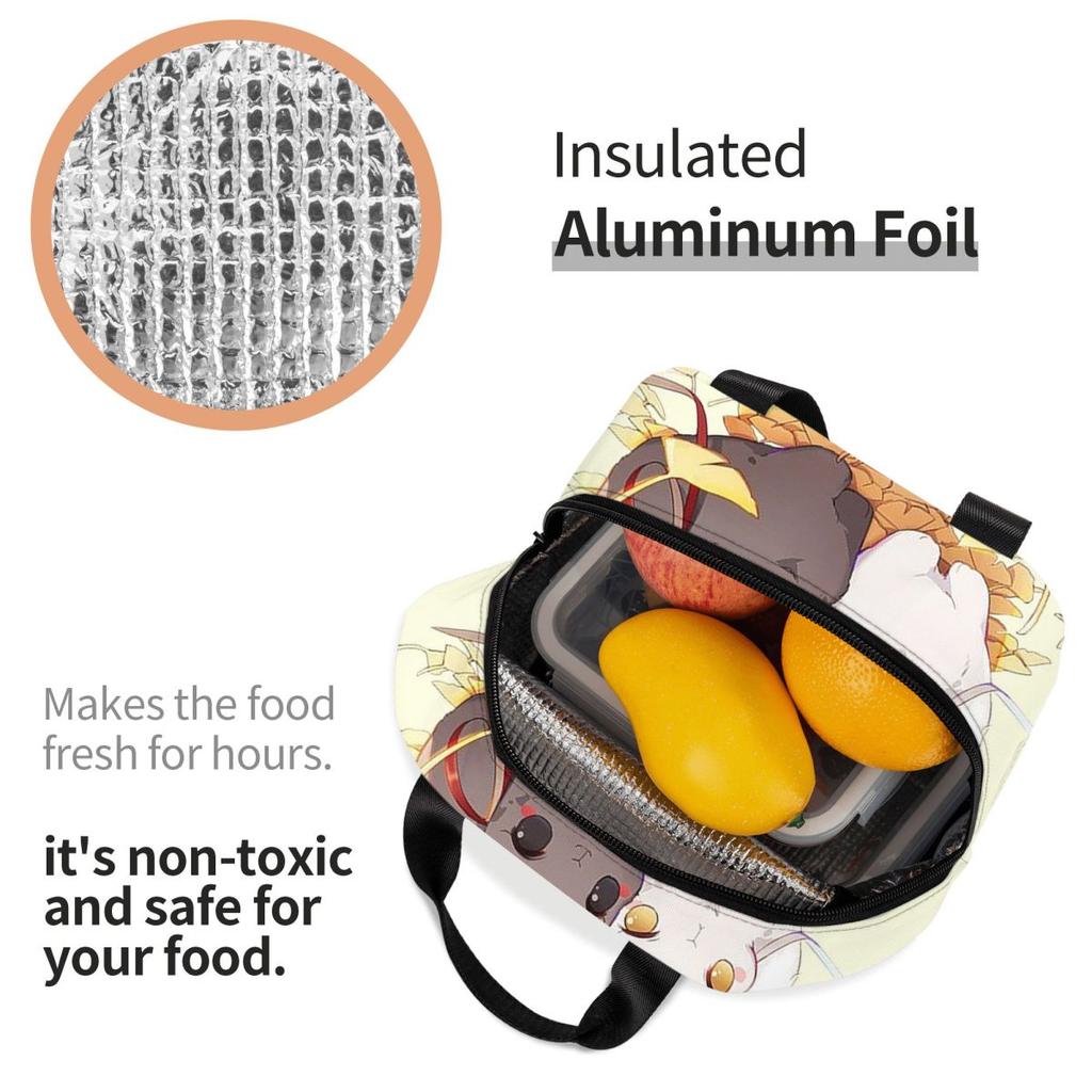Untamed Mdgz Wangxian Bunnies Mo Dao Zu Shi Insulated Lunch Bag for Women Kids Portable Food Boxes Thermal Lunch Box Tote