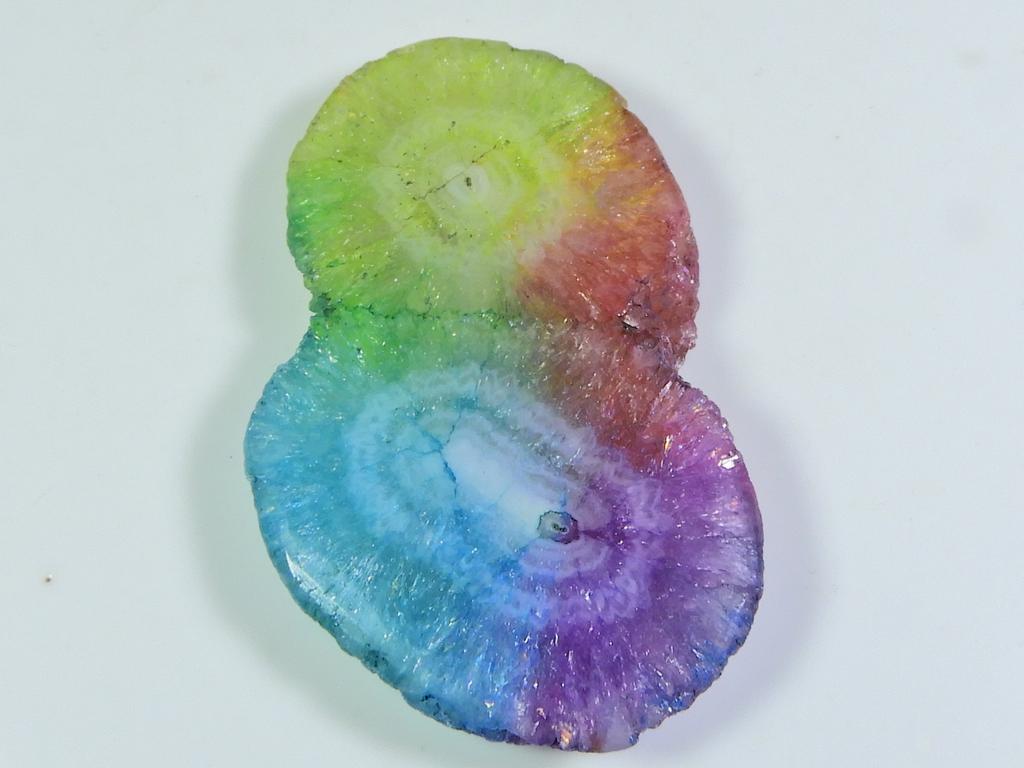 77Cts. Dyed Solar Druzy Agate Multi Colour Fancy Cabochon Loose Gemstone ET-33